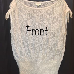 Deletta Ivory Sheer Lace Blouse size s